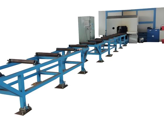 2 KW Servo Motor Perfuração Infeed CNC H-Beam Perfuração Shearing And Tapping Machine Line 500 × 500mm Tamanho