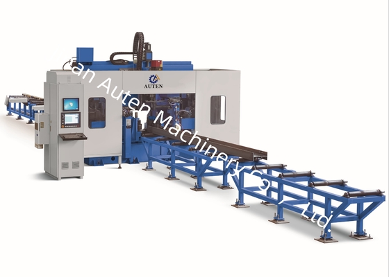 Máquina de Perfuração CNC para Vigas H com Comprimento de Viga de 2000～13000mm, Motor Servo de 2KW para Avanço da Perfuração