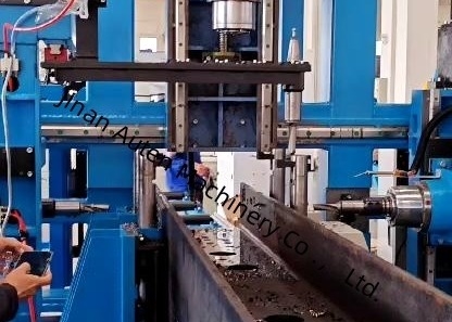 3 Sets Revista de ferramentas 3D CNC H Beam Perfuração Tapping And Cutting Machine Φ10 unidade de marcação hidráulica