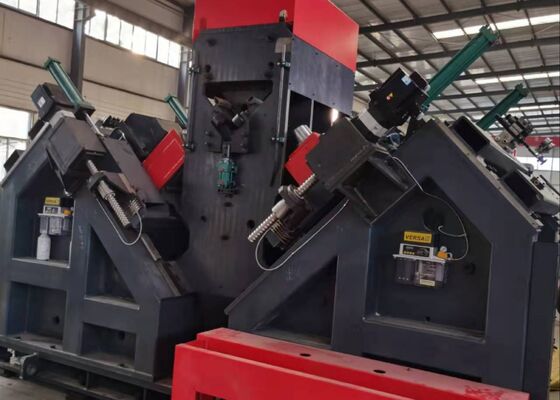 100×100×10~250×250×32mm Angle Size CNC Steel Table Drilling Marking Machine 40mm Max Drilling