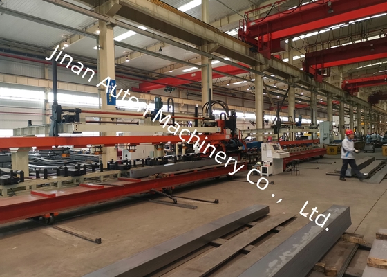4-9mm espessura da chapa feixe de caminhão linha de produção de perfuramento CNC 4000-12000 mm comprimento da peça de trabalho