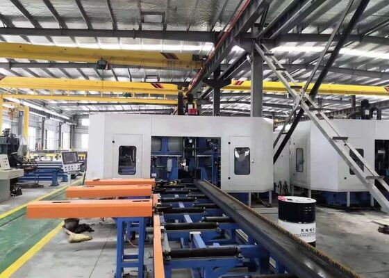 Método de Controle PLC  Linha de Máquina de Corte e Furação de Vigas I 3D CNC 3x11KW Potência do Motor