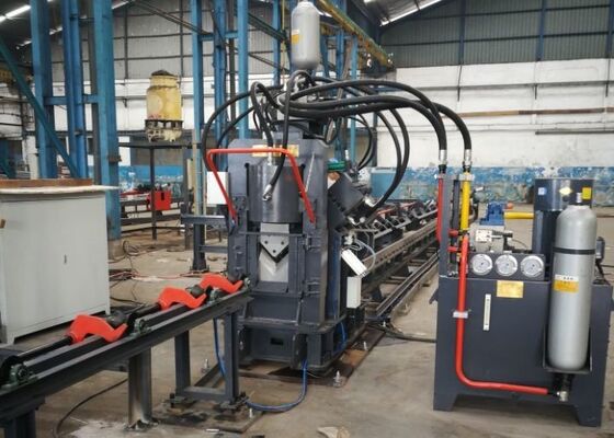 Máquina de corte de ângulo Cnc de aço de lâmina dupla ou única Linha de perfuração 80m/min Velocidade de alimentação