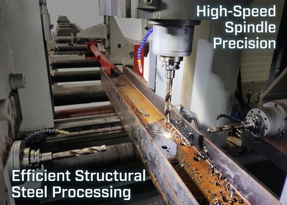 Modelo BHD500/3 Máquina de processamento combinado de aço CNC de secção H 100~3000r/min Velocidade do eixo