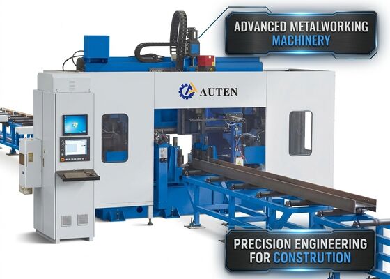 55KW Potência total Máquina de perfuração Cnc I Beam Sawing Processing Machine Line 3 Revista de ferramentas